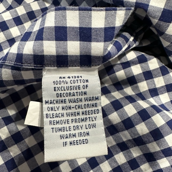 Men’s Ralph Lauren Oxford Large blue/white plaid button up - Picture 4 of 5